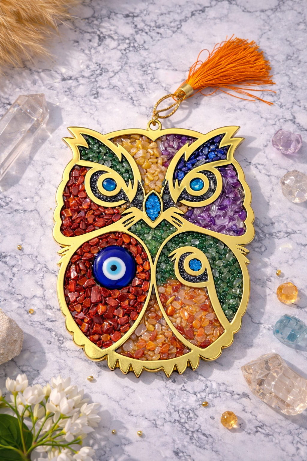 Evil eye owl hanging